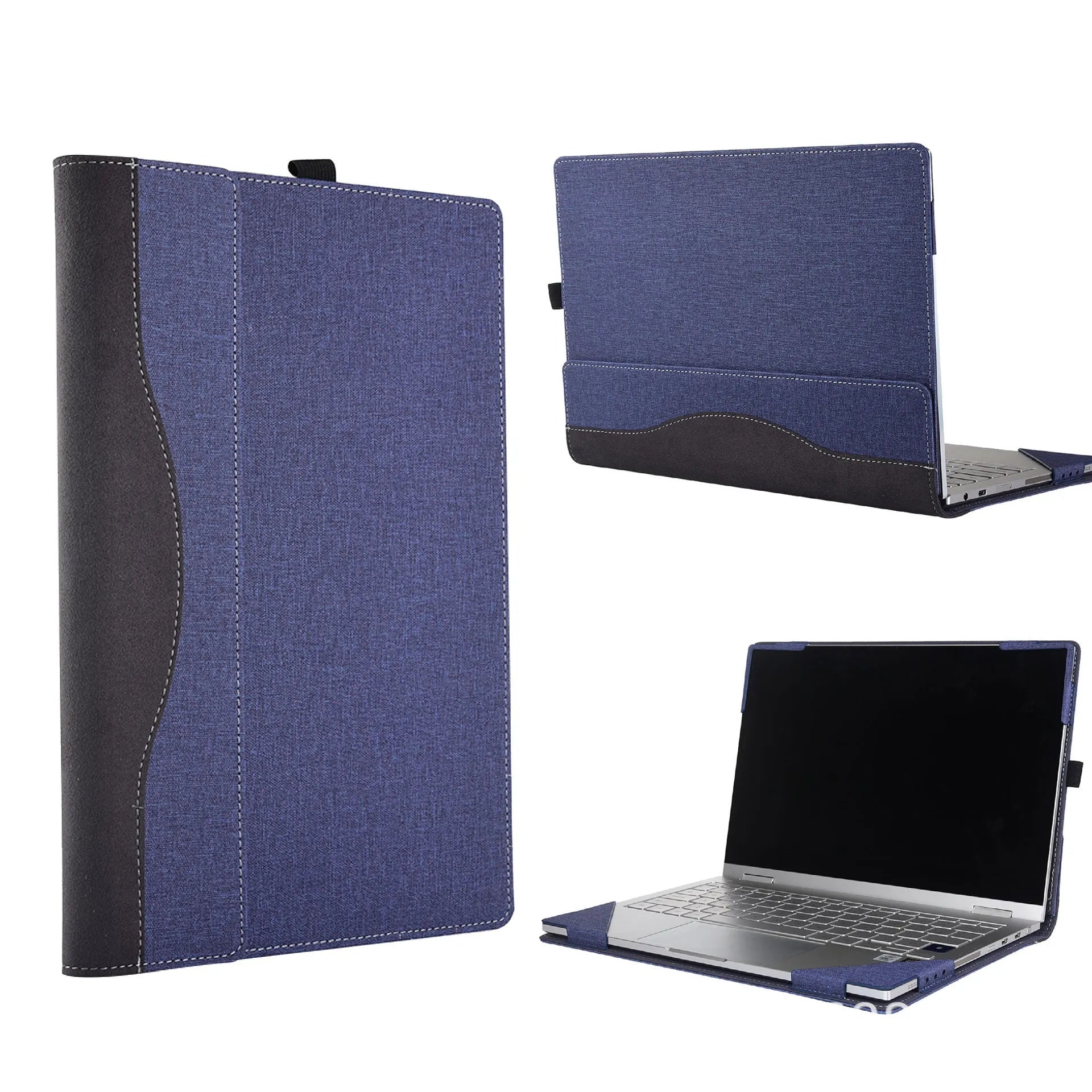 Black imitation leather protective sleeve for Microsoft Laptop6 laptop, shown closed.
