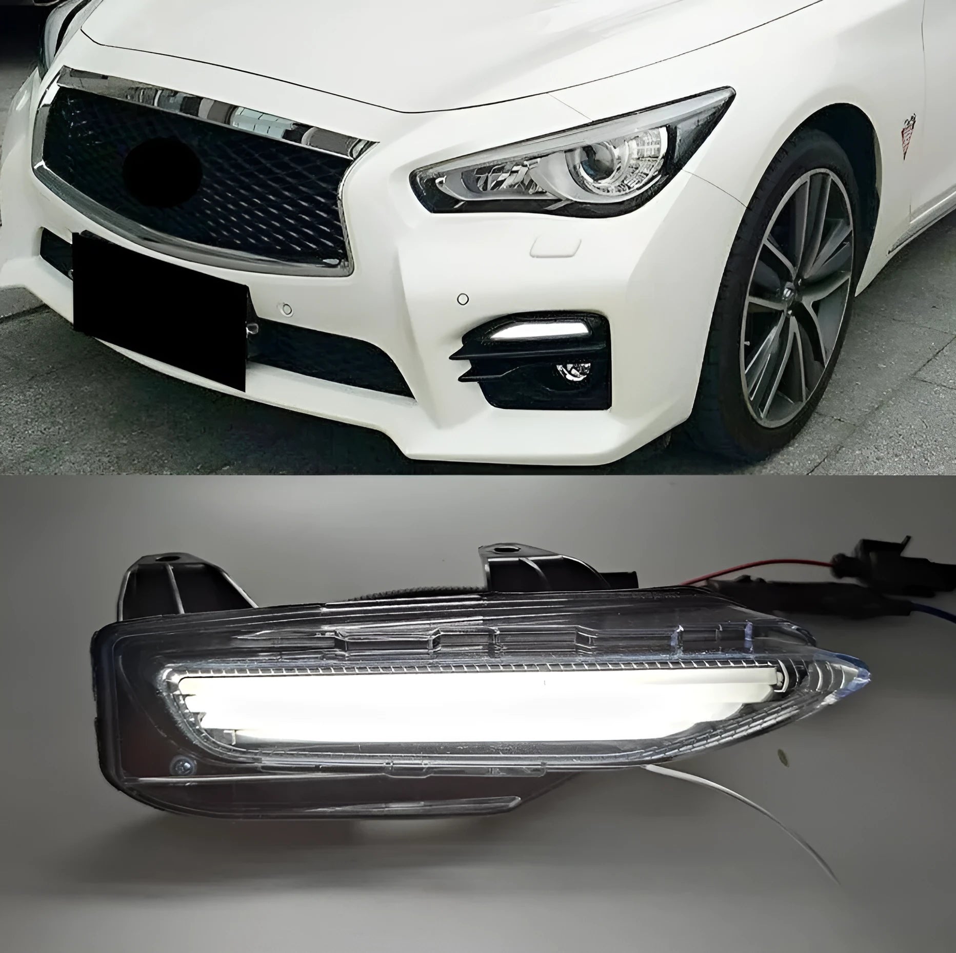 Infiniti Q50 Q70 front bumper LED turn signal fog daytime running lamp unit