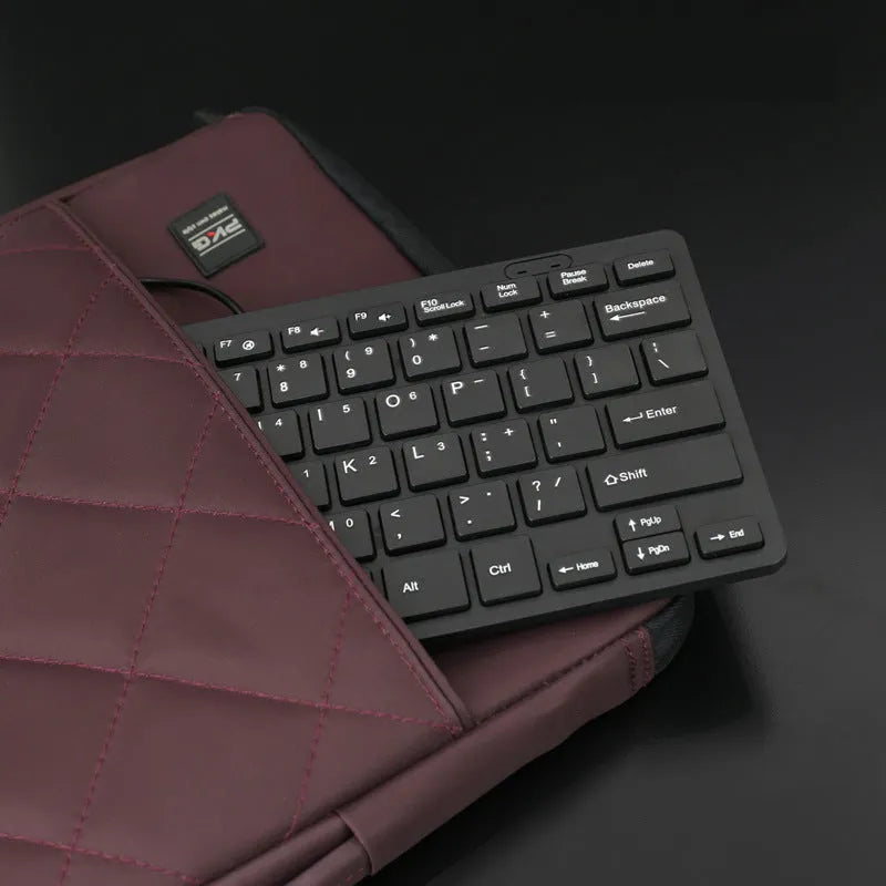 USB wired mini keyboard in black, white, pink or blue colours with noiseless keys