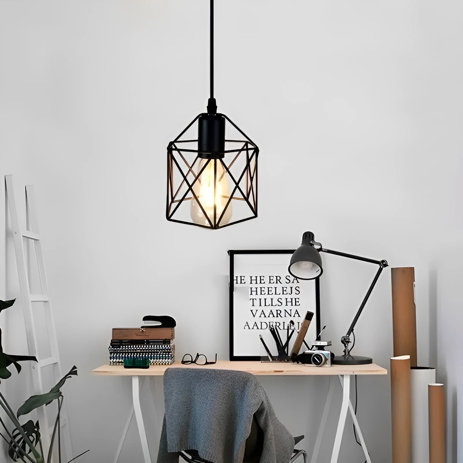 American style country decorative lights with iron shade measuring 150mm by 140mm