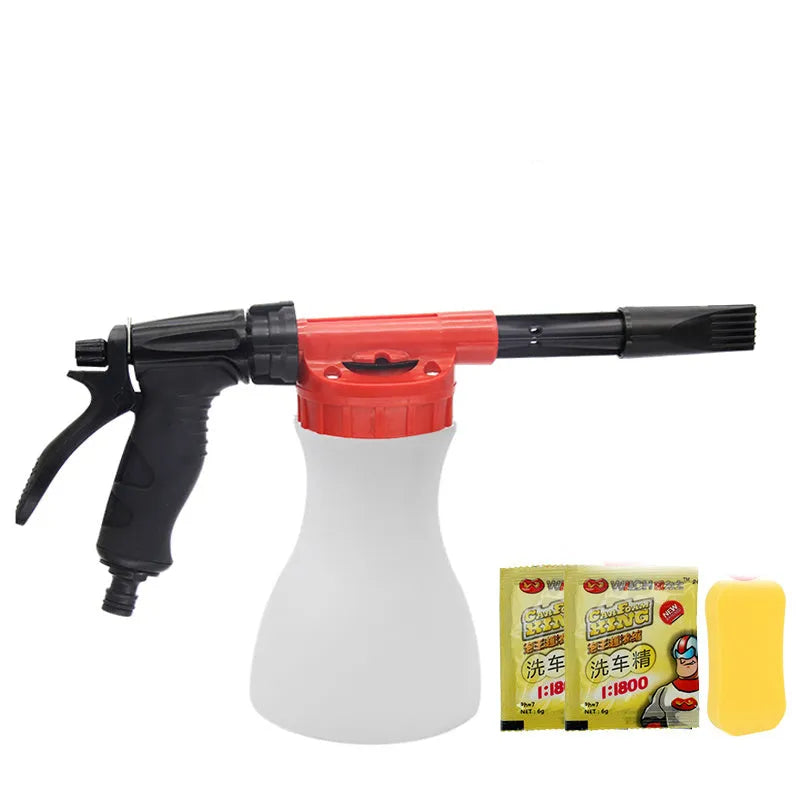 Green and black high pressure garden spray gun for watering and pest control.