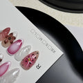 Hand-painted three-dimensional nail beauty patches with embossed carved designs