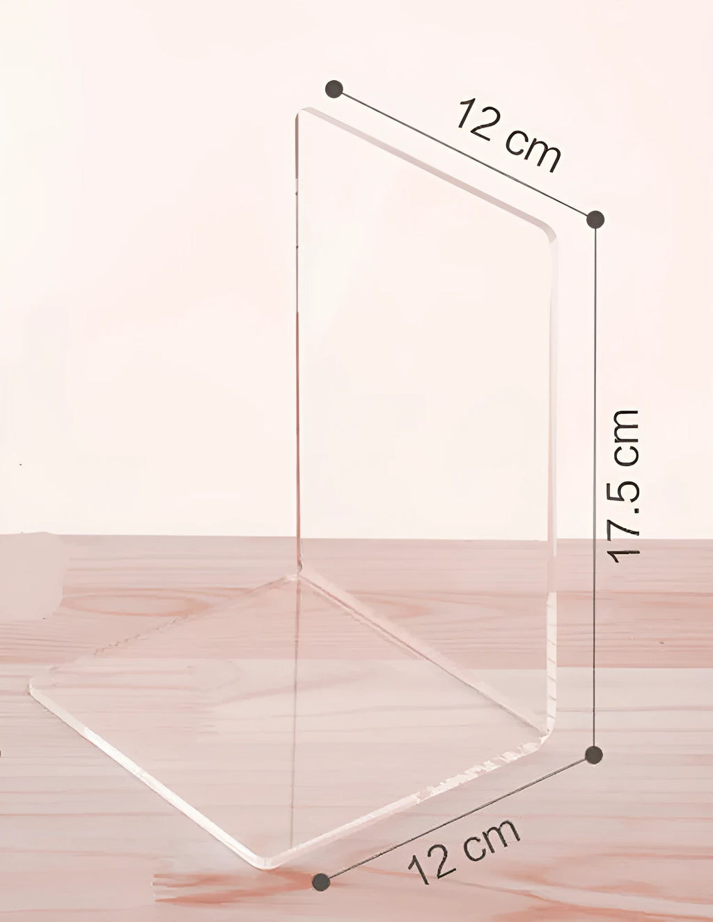 Transparent acrylic bookshelf for students holding a small number of books on a desk
