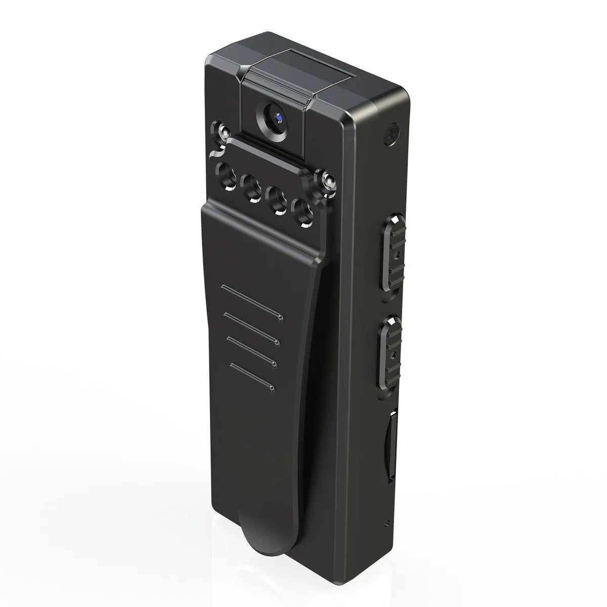 Black 1080p HD DV camera with 90-degree rotation capability for home monitoring and recording