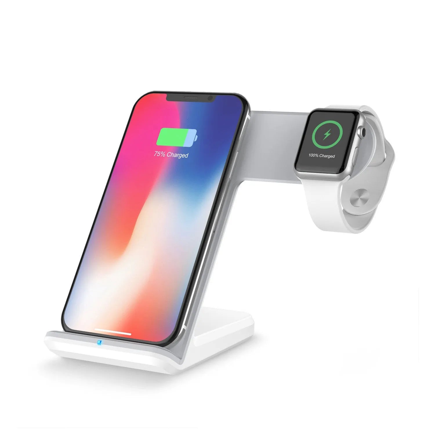 Wireless phone charger pad with Type-C cable in black or white colour