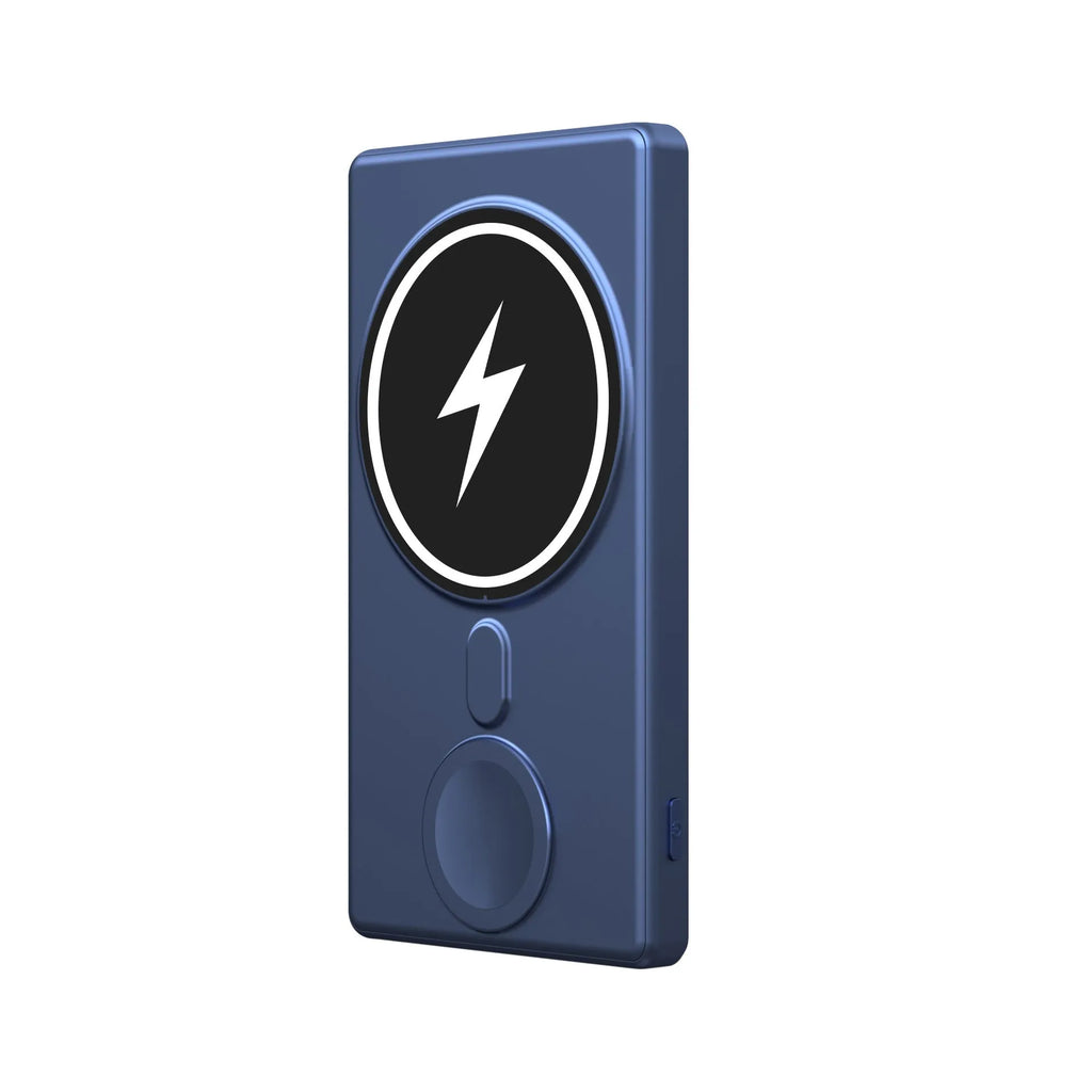 Three-in-one magnetic wireless charging power bank 5000mAh ultra-thin black