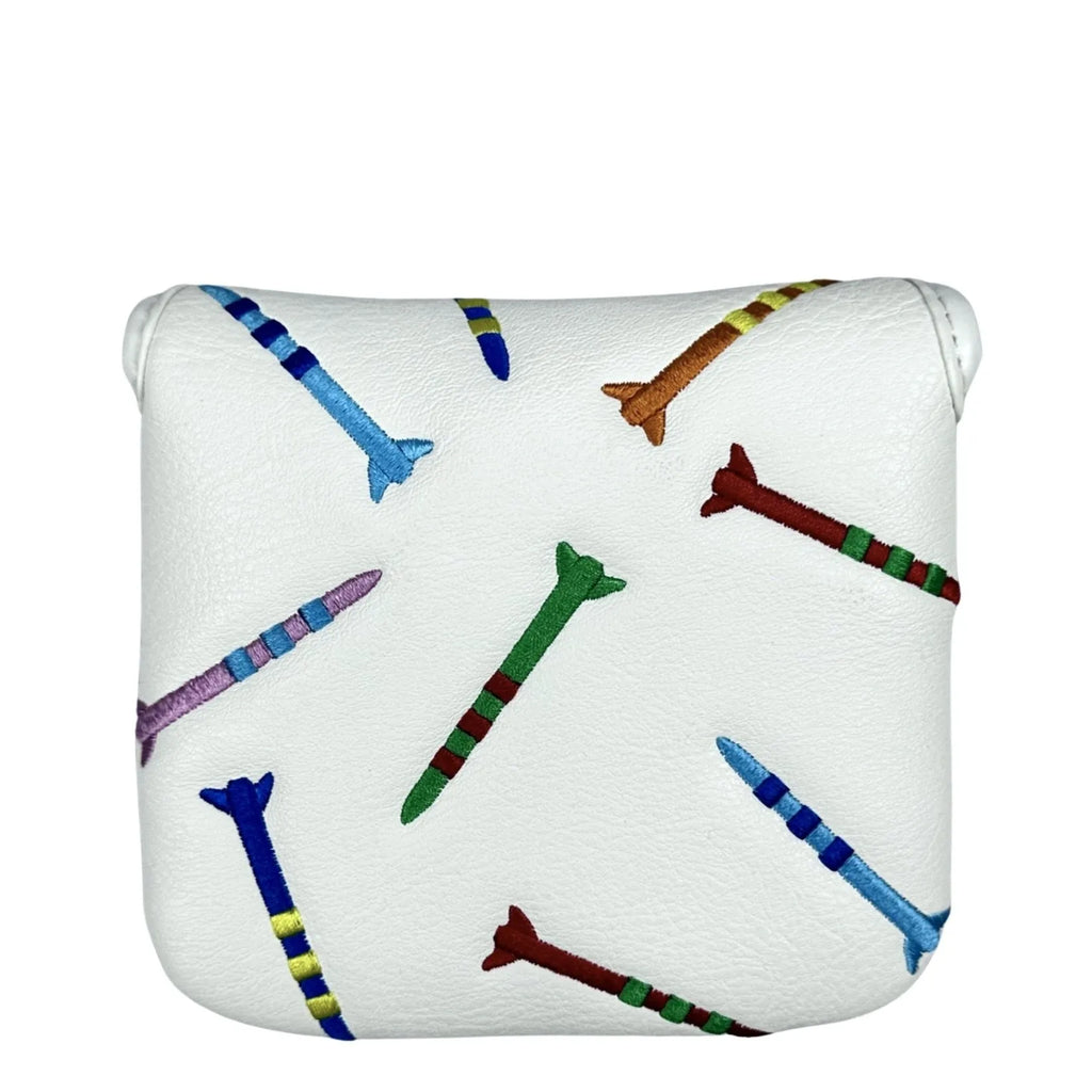Golf putter protective sleeve with rocket pattern square design in PU leather
