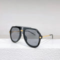Women's black leopard print large frame sunshade glasses with PC lenses