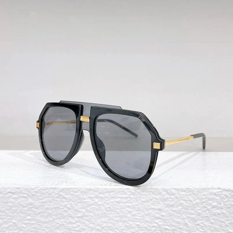 Women's black leopard print large frame sunshade glasses with PC lenses