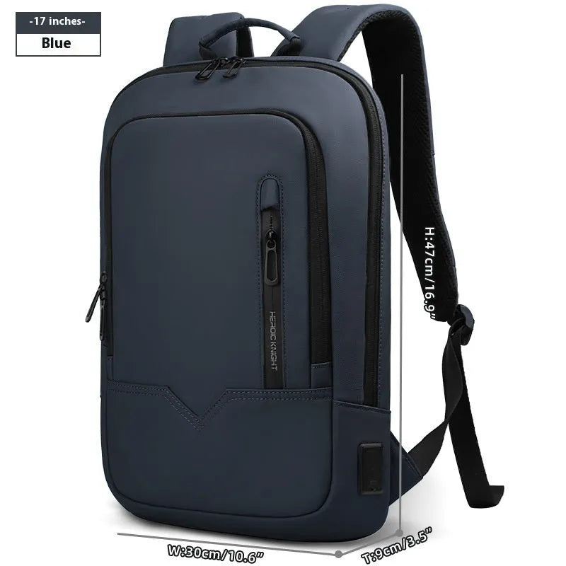 Men's lightweight polyester laptop backpack with USB charging port in multiple colour options