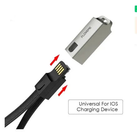 20cm Leather USB to Lightning charging cable with Zinc Alloy connector in three colour options