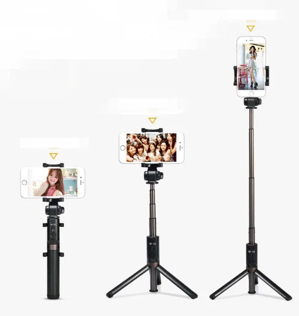 Aluminium alloy Bluetooth selfie stick with remote control and extendable phone clip