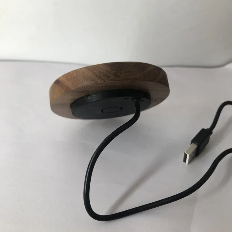 Round embedded wireless charging module for desk or bed head installation