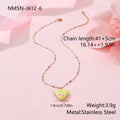 Stainless steel fruit pendant necklace with 18K gold plating and adjustable 41-50cm chain