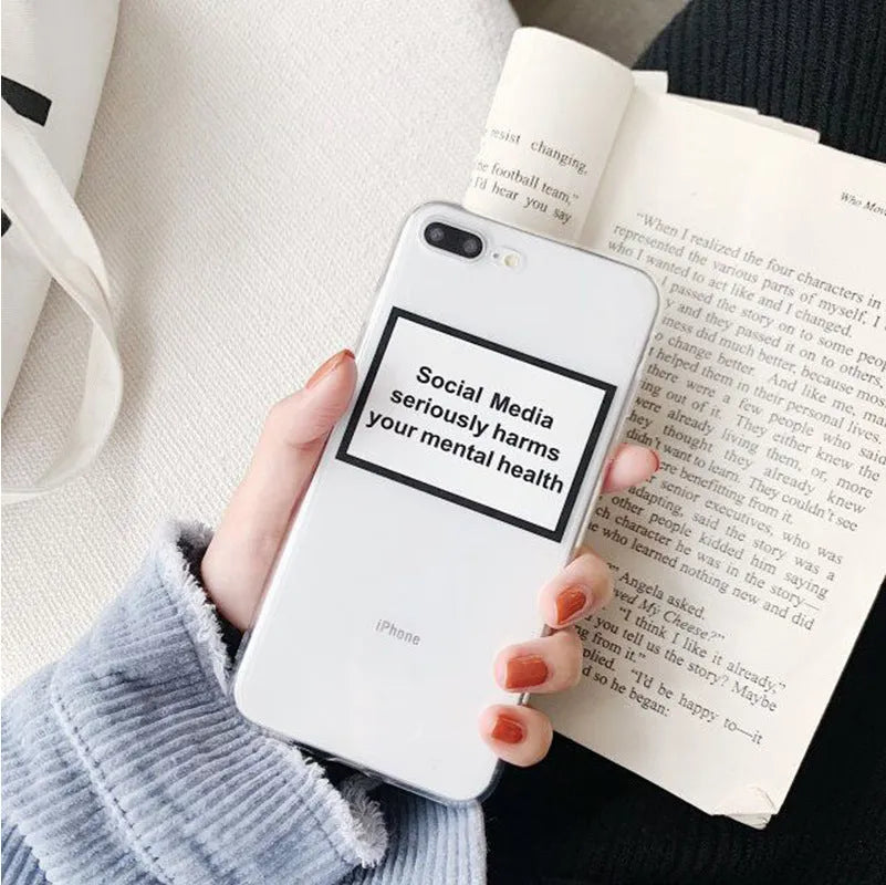 White TPU letter couple phone case for iPhone back cover