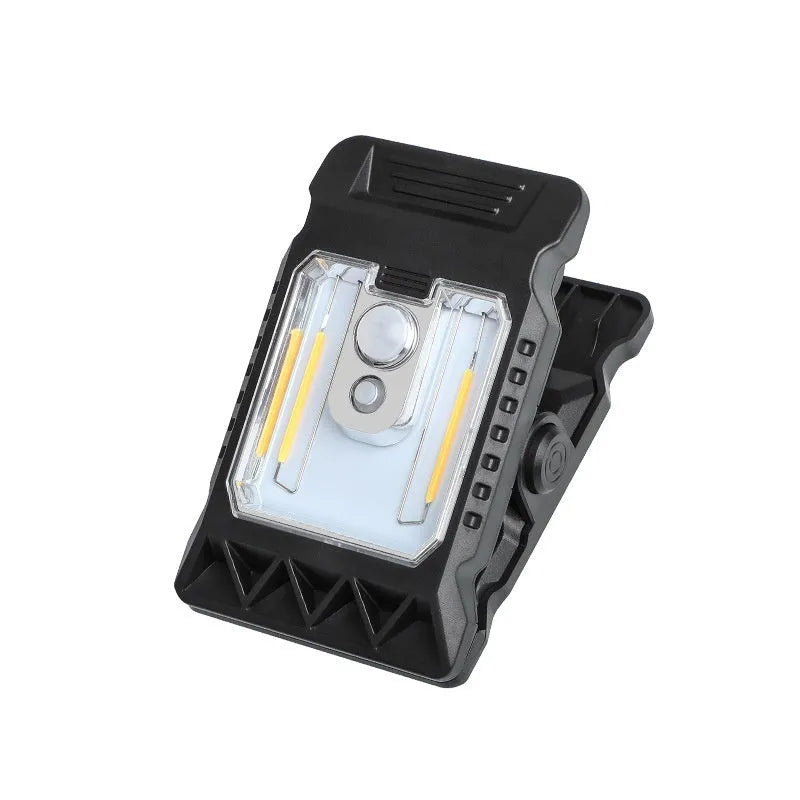 Compact motion sensor clip lamp with IP65 waterproof rating and rechargeable battery