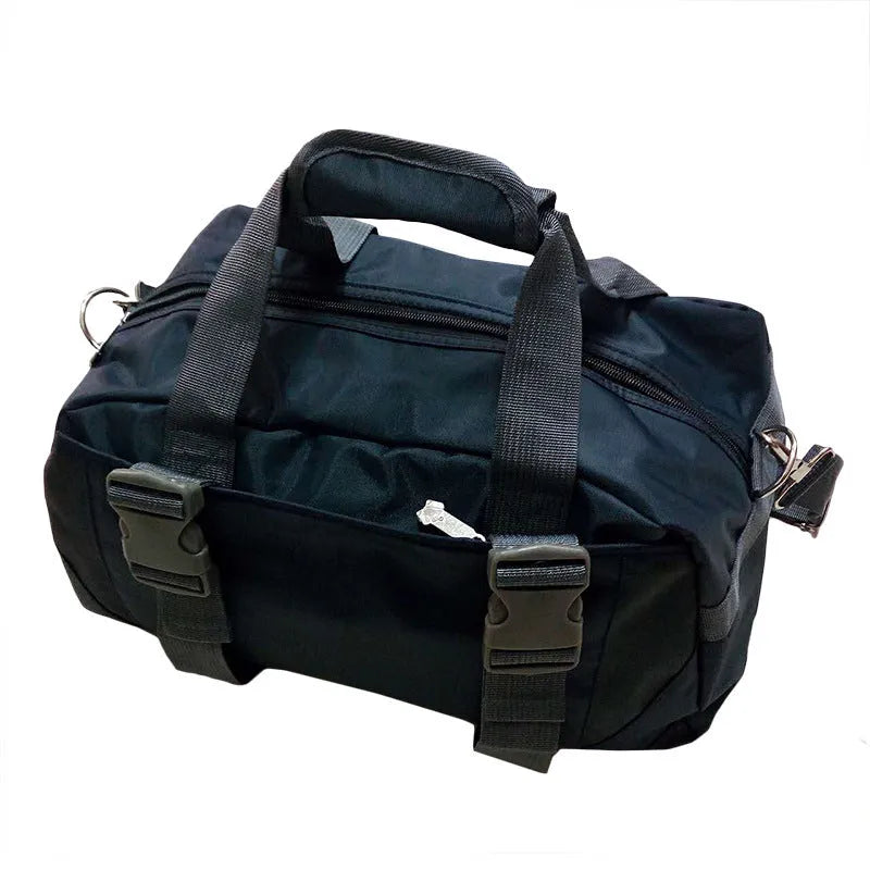 Nylon yoga and gym bag shown in multiple colours including black, blue, green, pink, purple, and red.