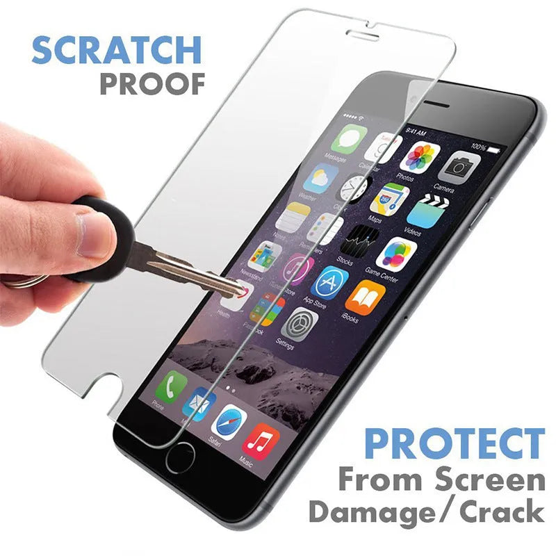 Tempered glass screen protector for iPhone with transparent non-full screen design