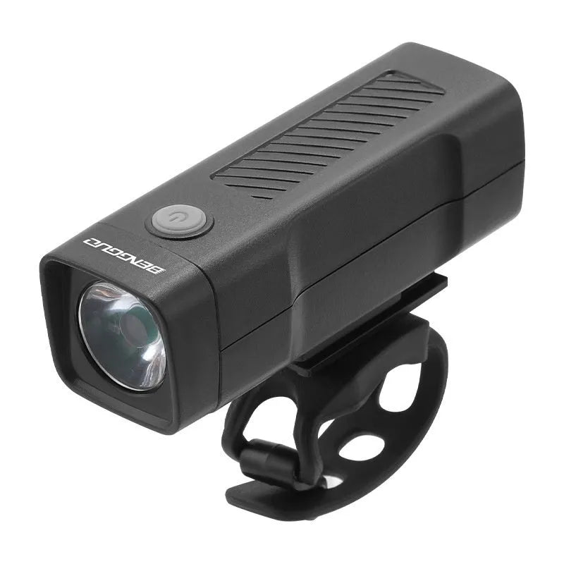 USB rechargeable bicycle headlight with quick release strap bracket for handlebar mounting