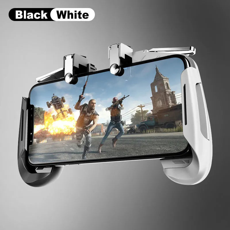 Extendable game controller with adjustable phone mount showing L1R1 trigger buttons in black colour option