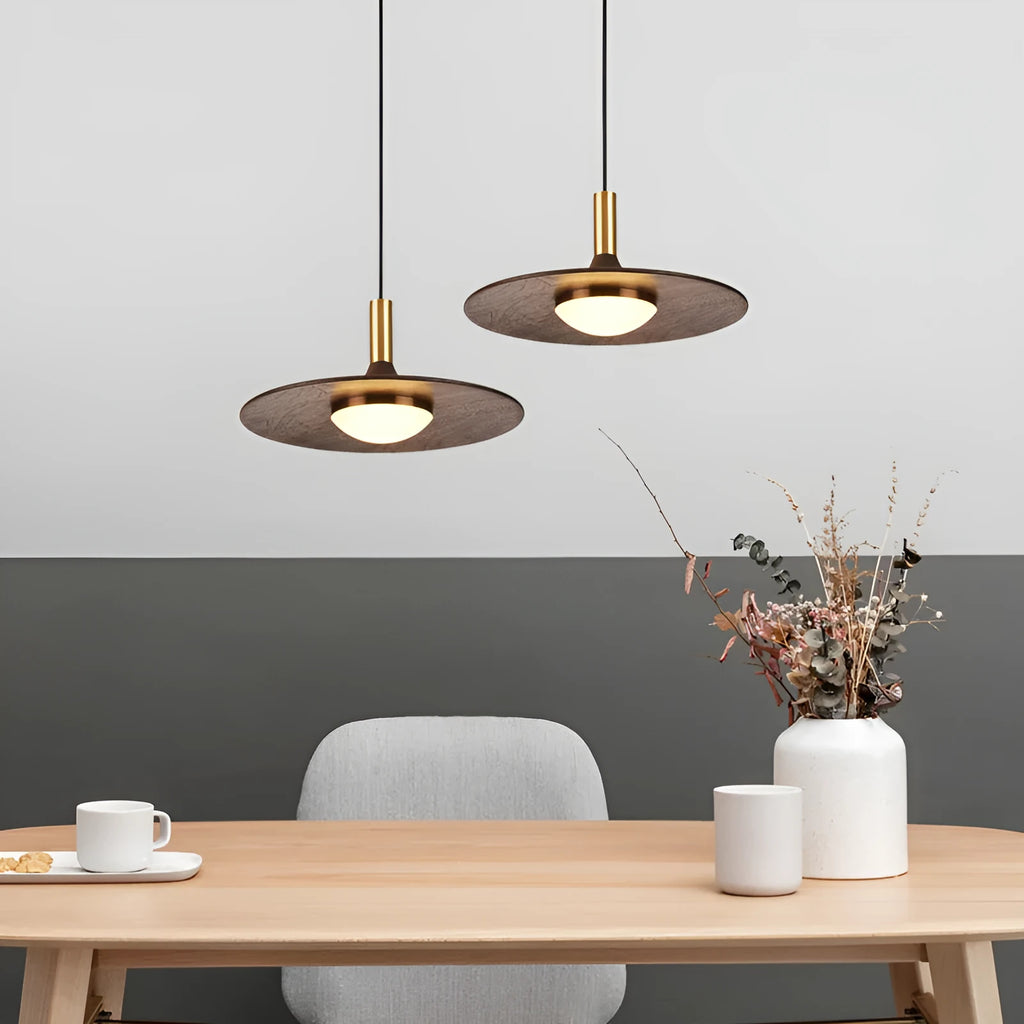 Chinese style fish line chandelier ceiling lamp with walnut wood body and copper metalwork