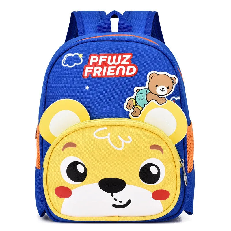 colourful baby cartoon backpack made of Oxford cloth, ultra-light with spine protection, six colours including pink and blue
