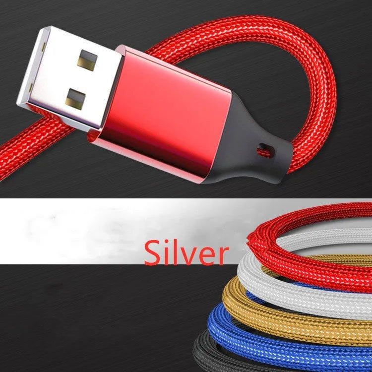 1.2-metre three-in-one braided charging cable in multiple colour options