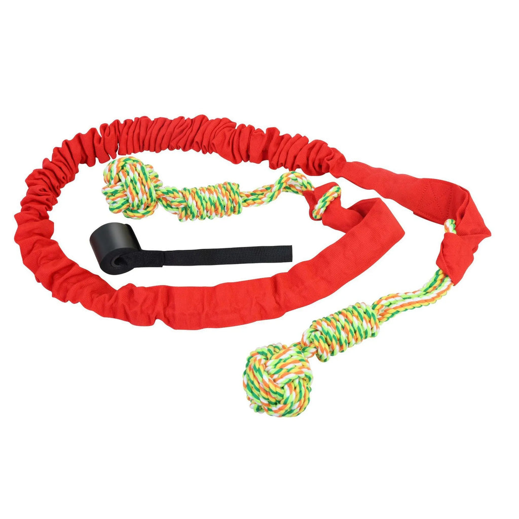 Cotton thread dog tug-of-war rope toy in black, grey or red colours for interactive play