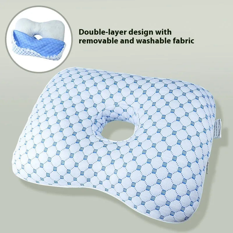 Beauty salon single hole ear pillow with polyester fibre filling in new Chinese style, 39cm by 28cm dimensions