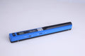 Handheld plastic scanner showing colour options: black, blue, green, red, and silver