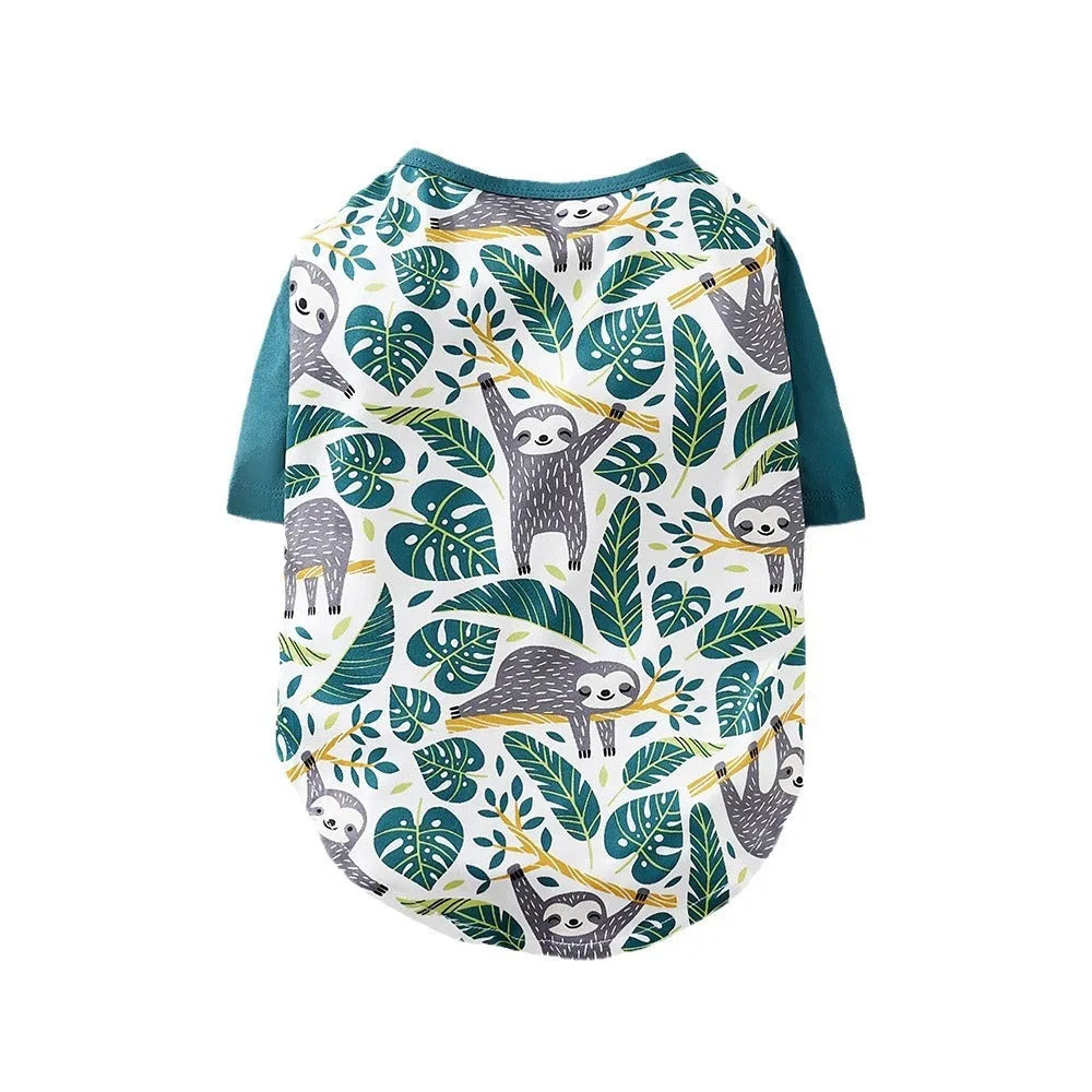 Printed polyester dog t-shirt in casual style with full design coverage