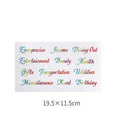 Handwritten label adhesive stickers showing colour grids with A6 rulers and sticky notes