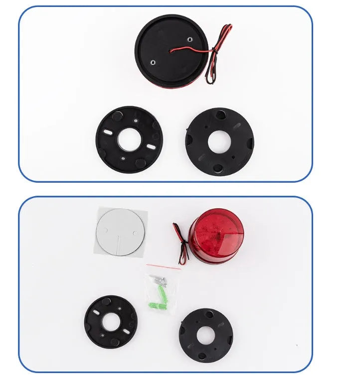 Small flash 24v warning alarm light in red yellow blue or green with 73mm diameter