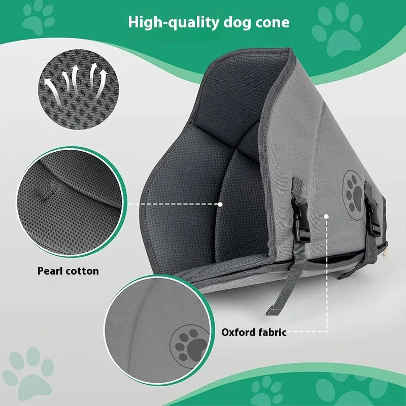 Adjustable polyester pet sterilisation collar shown in single-layer and double-layer styles.