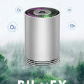 Aluminium alloy car air purifier measuring 65x150mm with 300W negative ion technology for 10m2 vehicle cabins