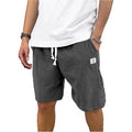 Men's corduroy sports shorts in multiple colours with straight-leg design and elastic waist