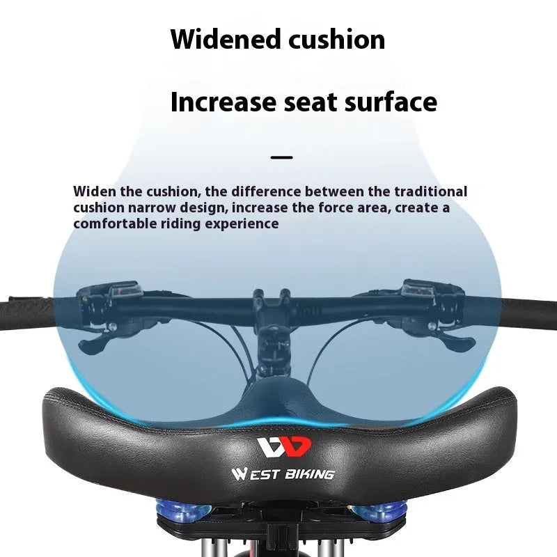 Black leather bicycle saddle cushion with polyurethane foam padding for shock absorption
