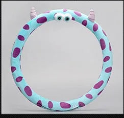 Cute cartoon plush steering wheel cover with natural rubber ring 38cm in Dragon cat colour