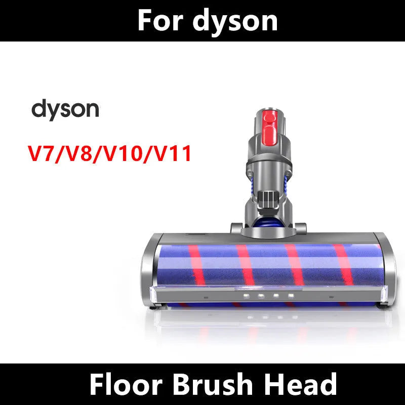 Dyson V7-V11 compatible electric floor brush head with soft velvet surface