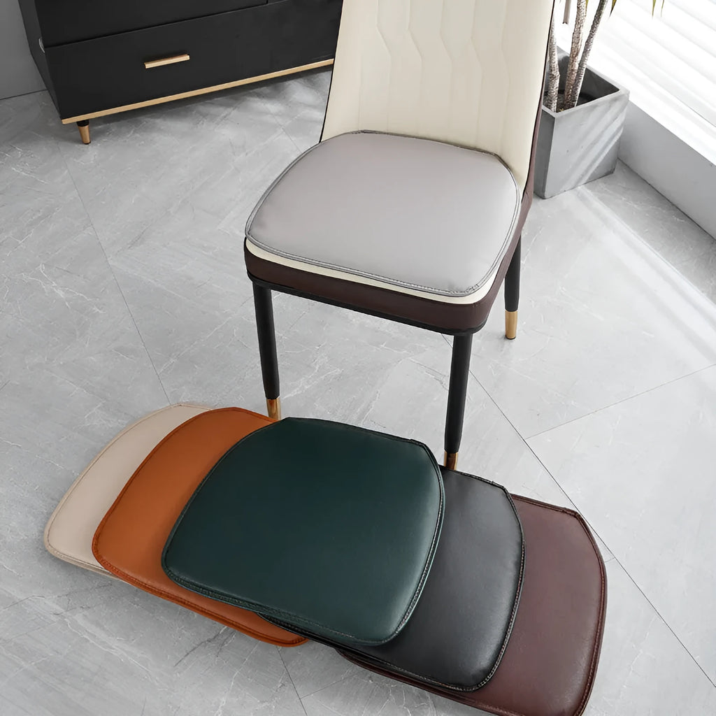Leather horseshoe-shaped non-slip seat cushion in solid colour with 2.5cm thickness