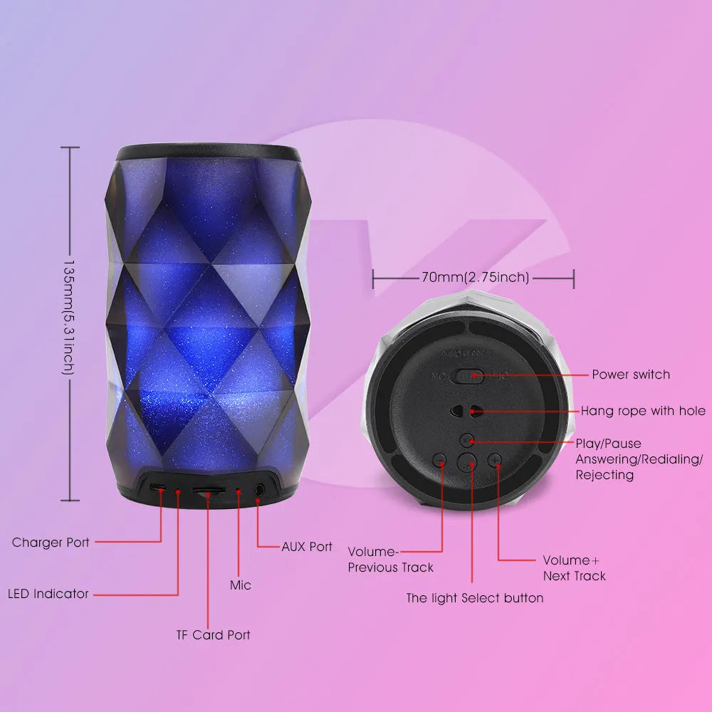 Black crystal diamond cut Coca-Cola can shaped lantern with Bluetooth speaker and colourful LED lights.