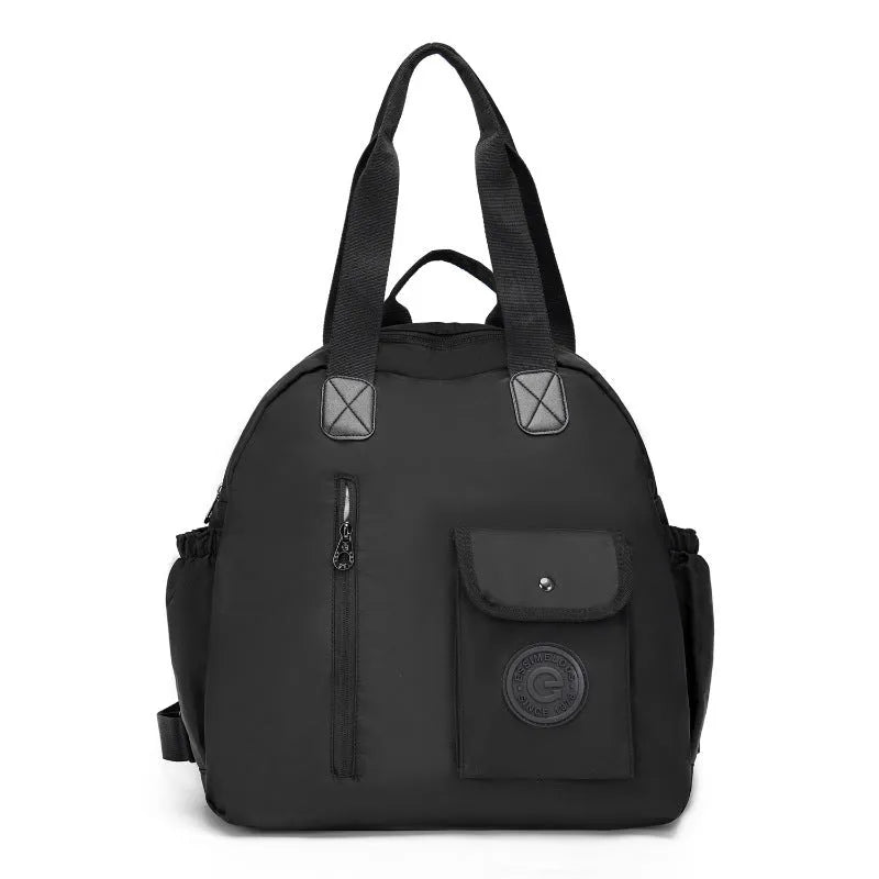 Large outdoor backpack with sandwich pocket organisation in black, khaki, or green