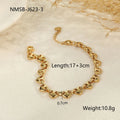 Women's hollowed-out heart bracelet in stainless steel with 18K electroplating geometric design