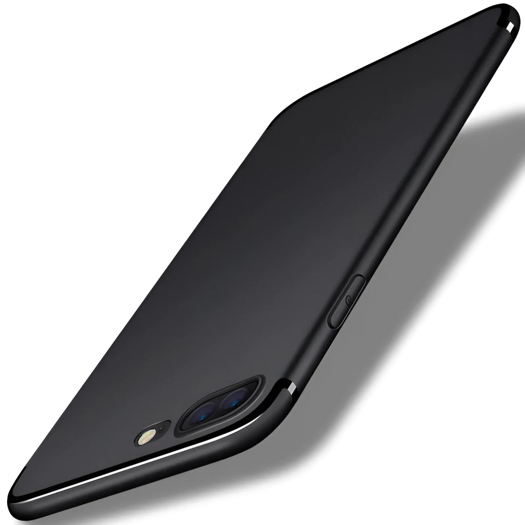 TPU and silicone mobile phone case for iPhone models in black, blue, red, and white colours.