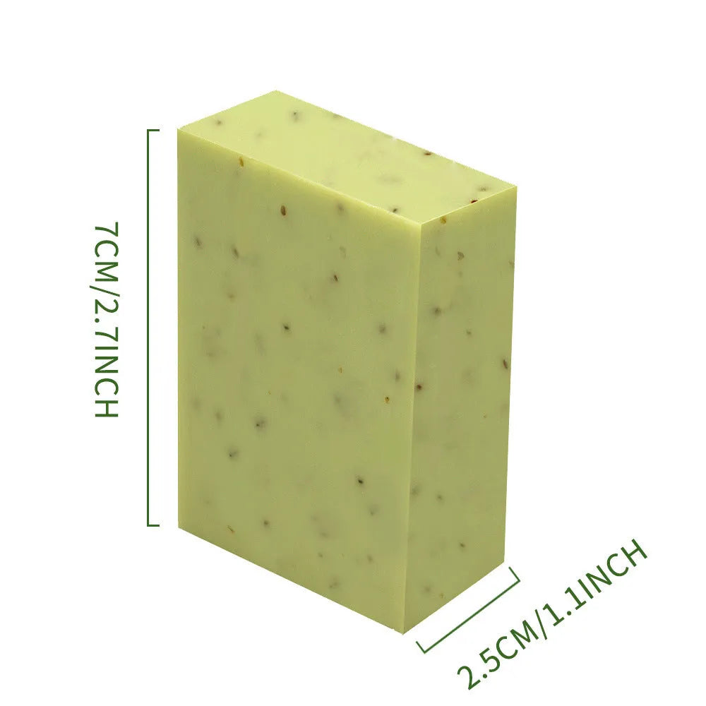 Handmade essential oil soap bar with frosted finish in five scent options