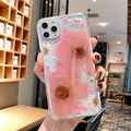 Floral TPU phone case with large pink flower design for iPhone smartphone protection