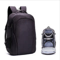 Black Oxford cloth waterproof backpack for drone and camera equipment with multiple internal compartments