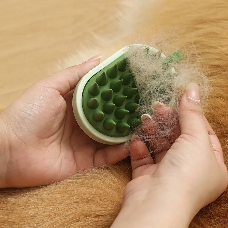 Silicone pet hair remover comb with ABS handle in choice of colours for dog grooming