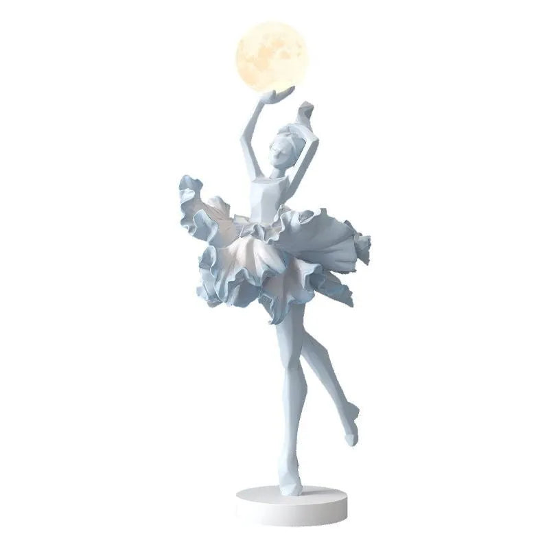 Art girl atmosphere small night lamp in black gold, white, pink, or light blue colour with USB charging.