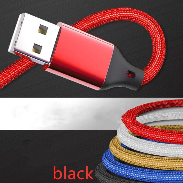 1.2-metre three-in-one braided charging cable in multiple colour options